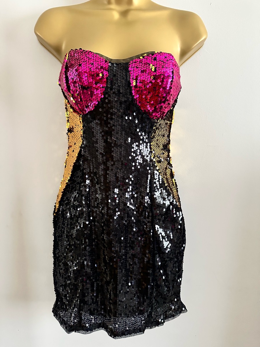 Jaden rose sequin mini dress uk 10 (new)