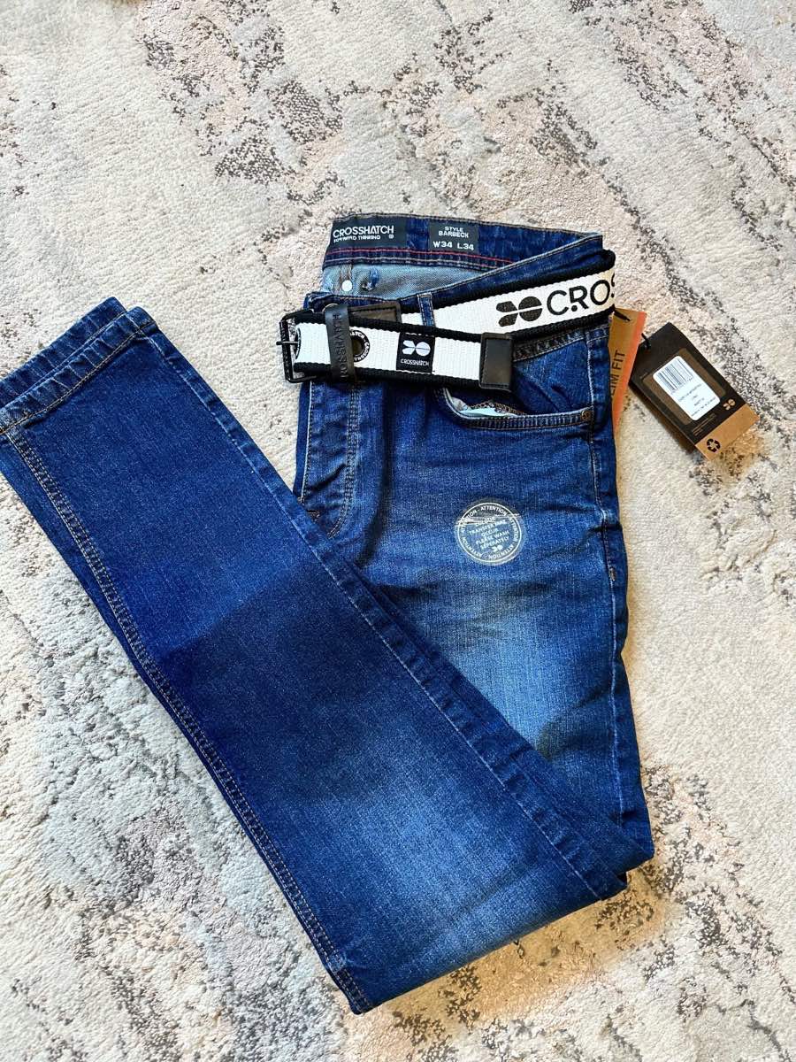 Crosshatch barbeck blue wash jeans w34