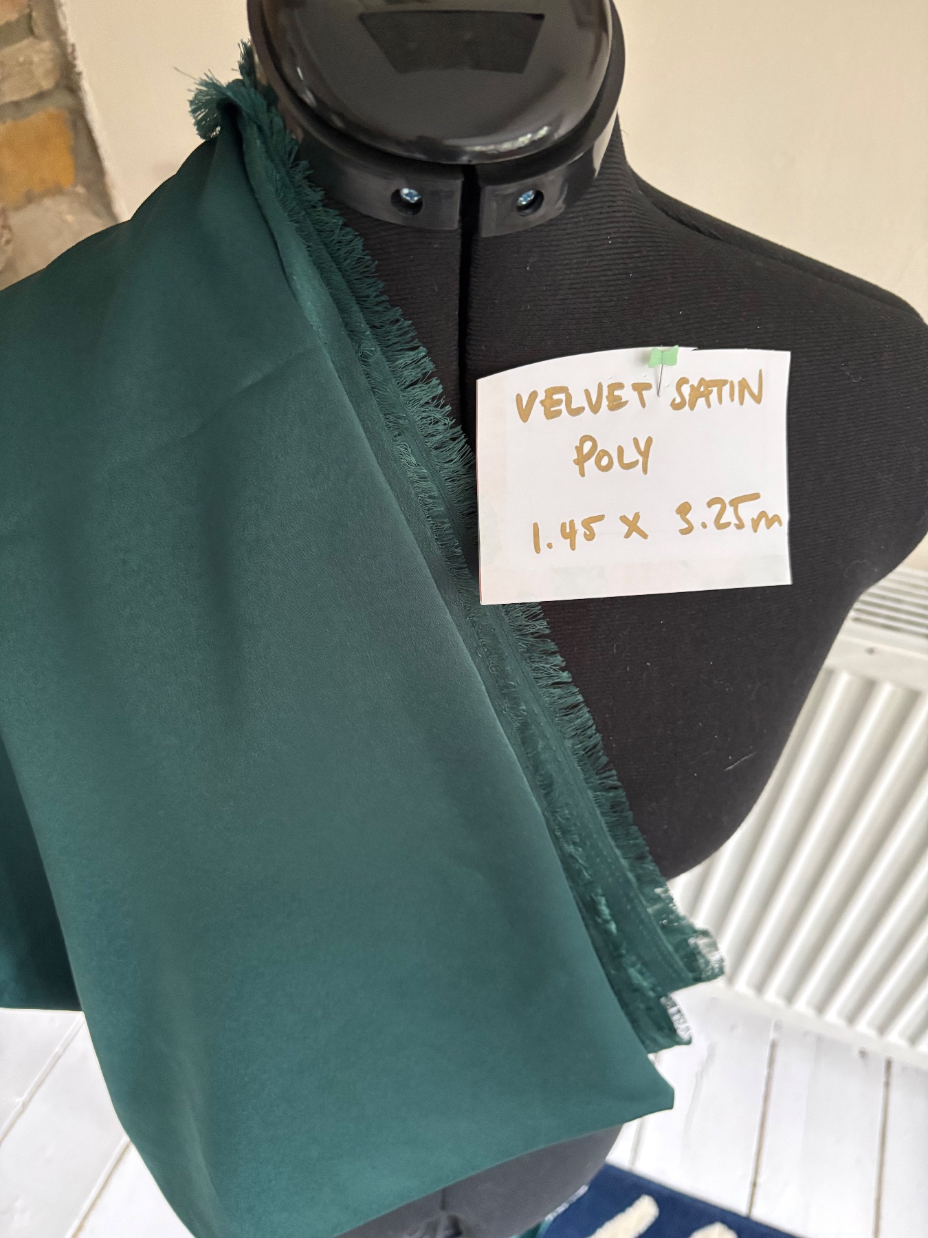 3.25m of poly velvet satin fabric for sewing or dressmaking