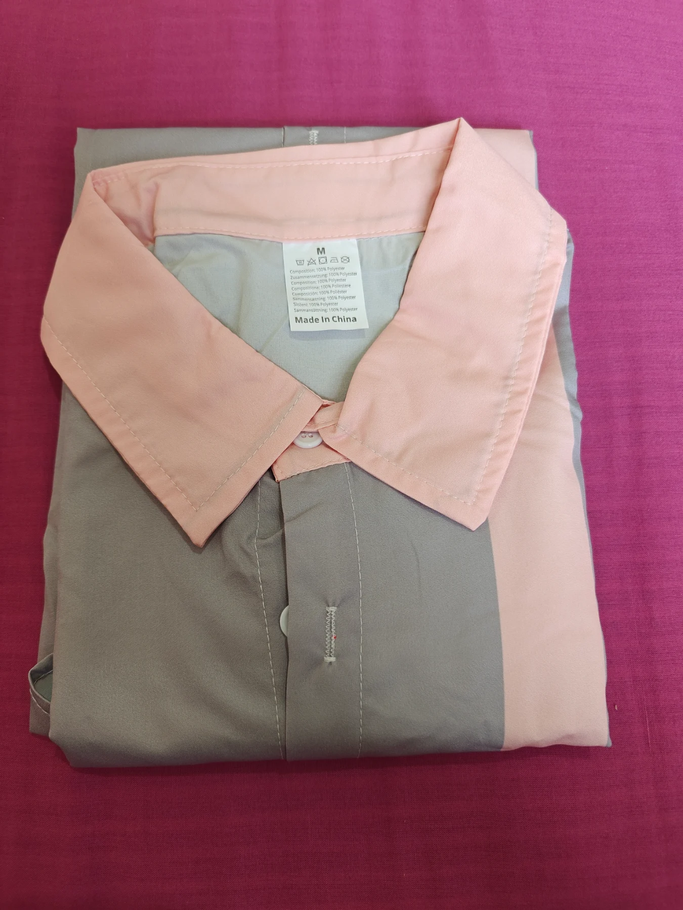 Retro style shirt Mens Medium pink and gray