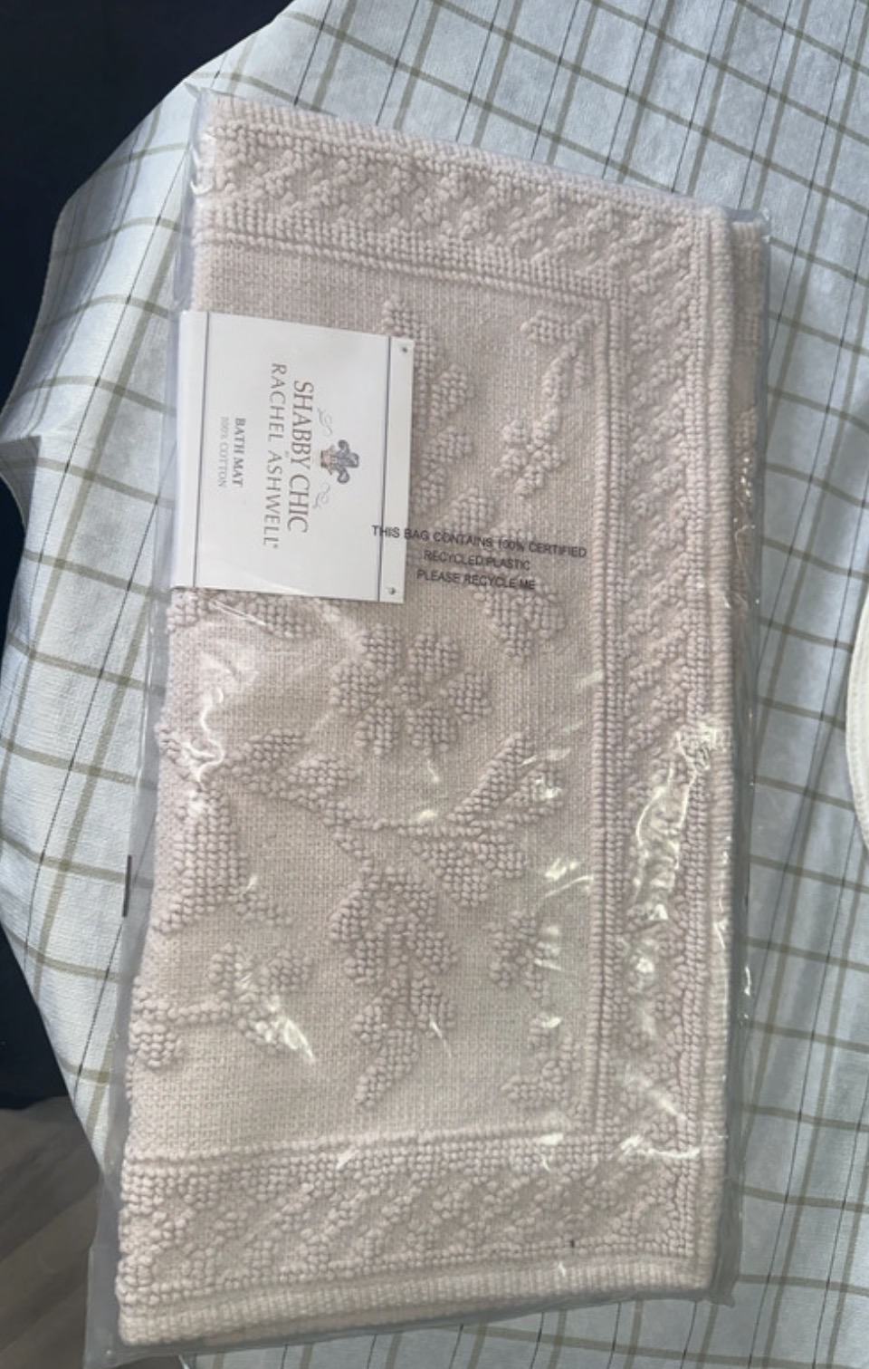 Pink shabby chic bath mat by rachel ashwell
