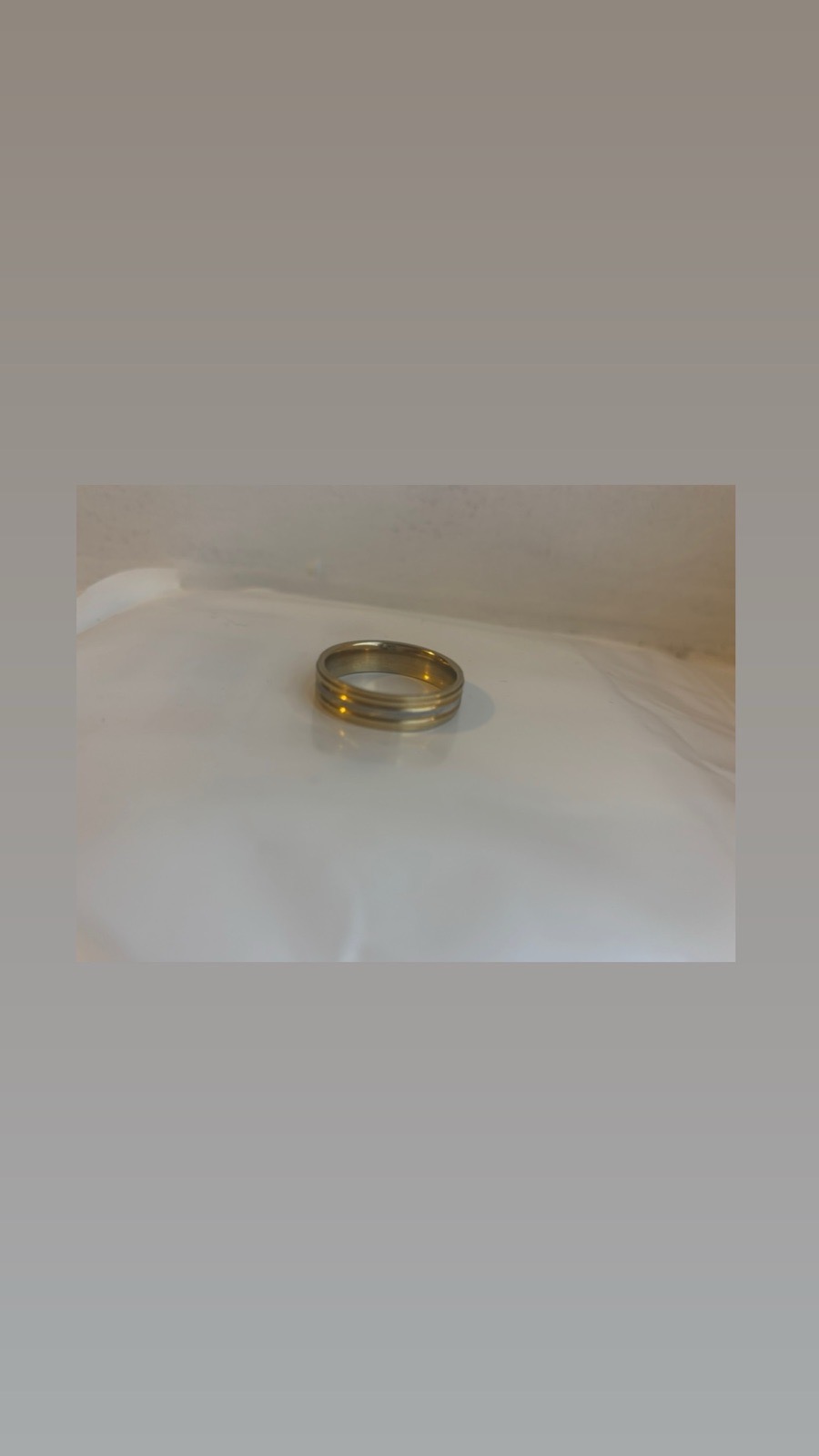 Men’s stainless steel gold and silver ring