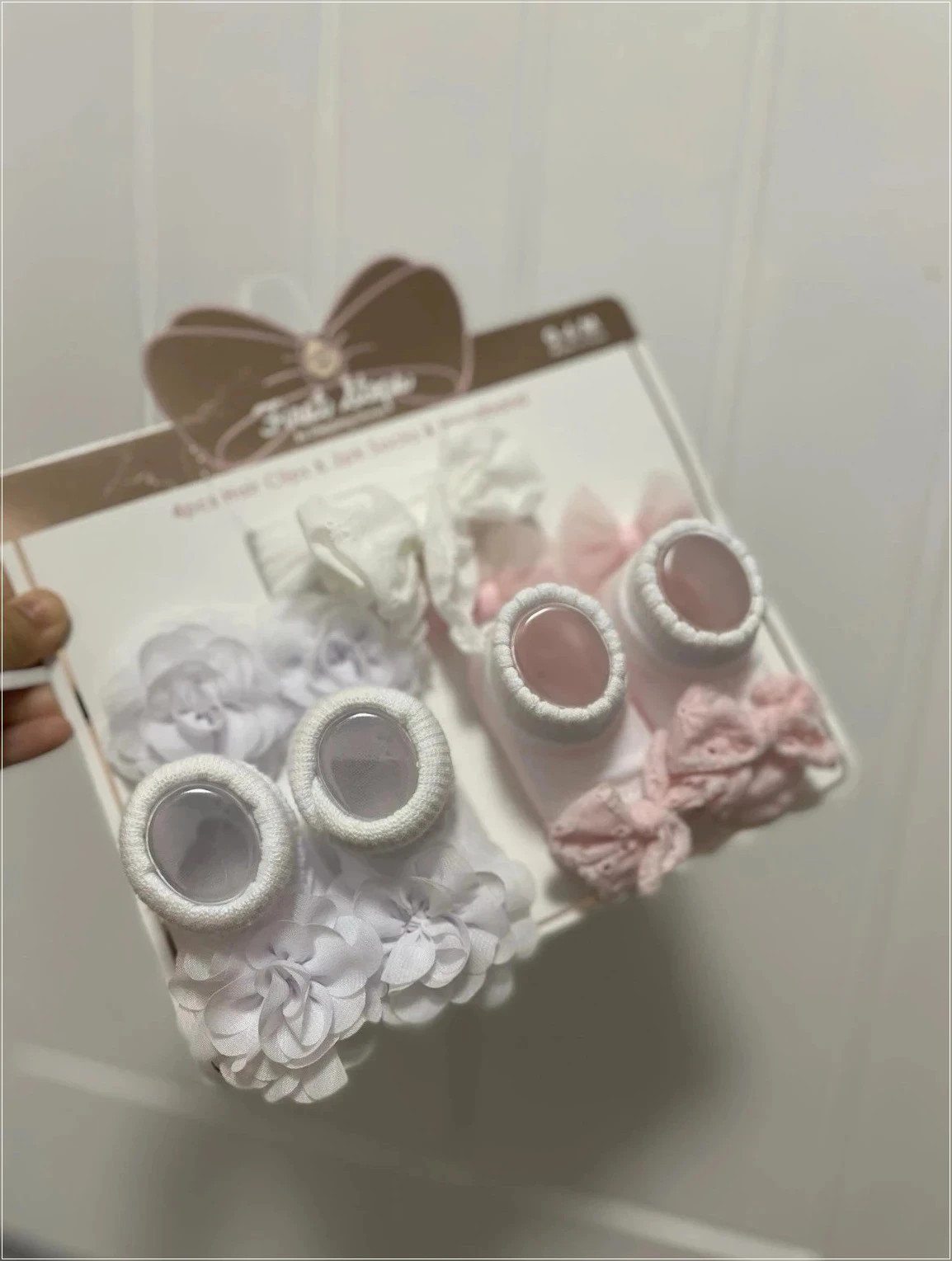 First Steps By Stepping Stones 4pcs baby hair clips & 2 pack baby socks & headband