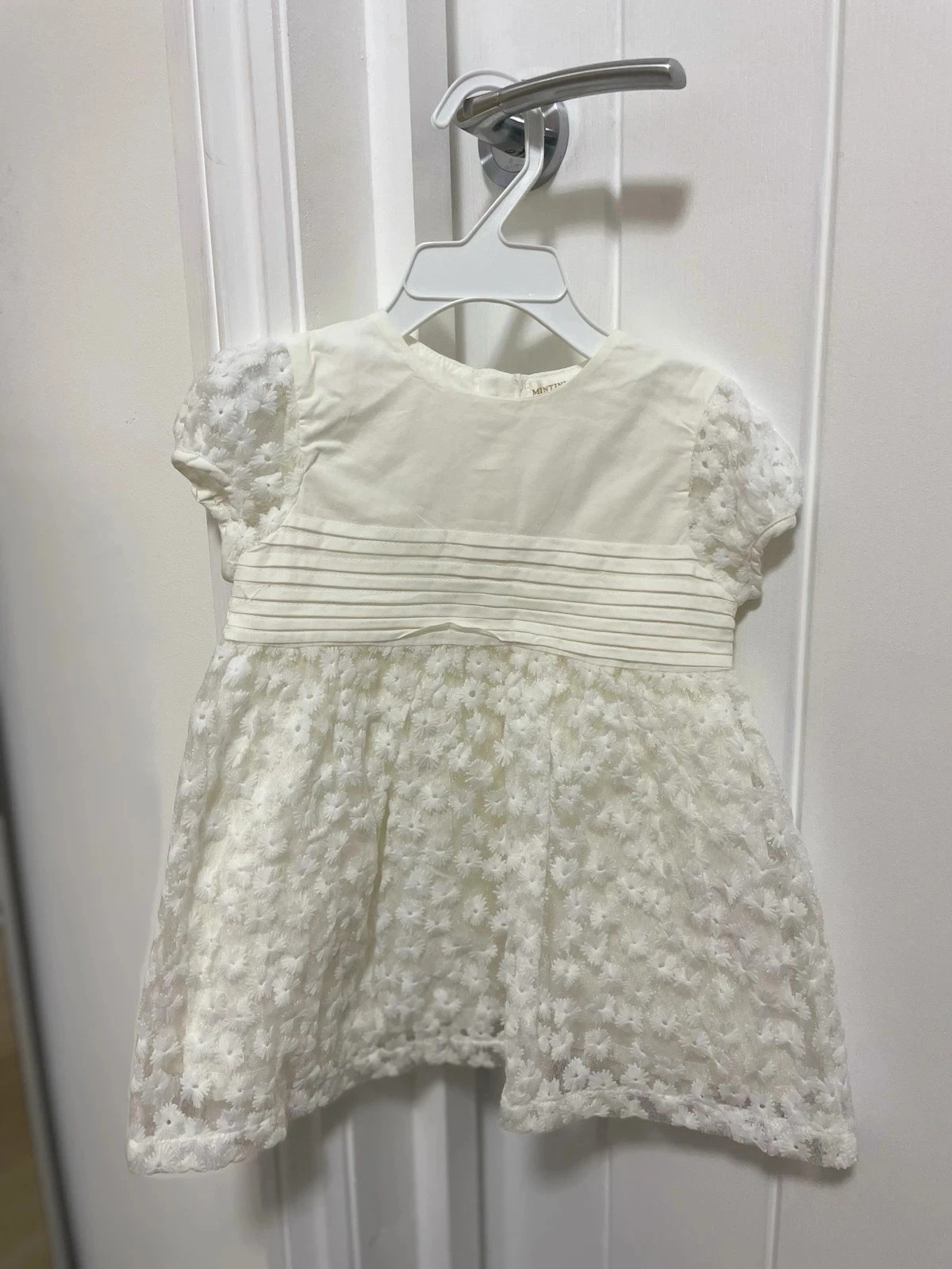 Mintini Baby cream floral lace dress