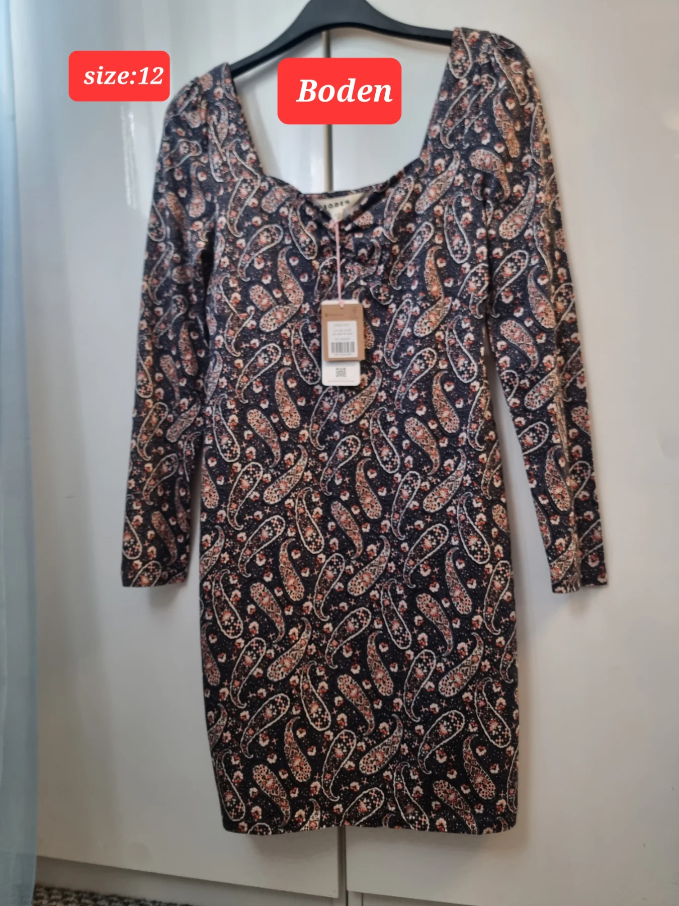 BNWT Bodrn lpng sleeve dress,size 12