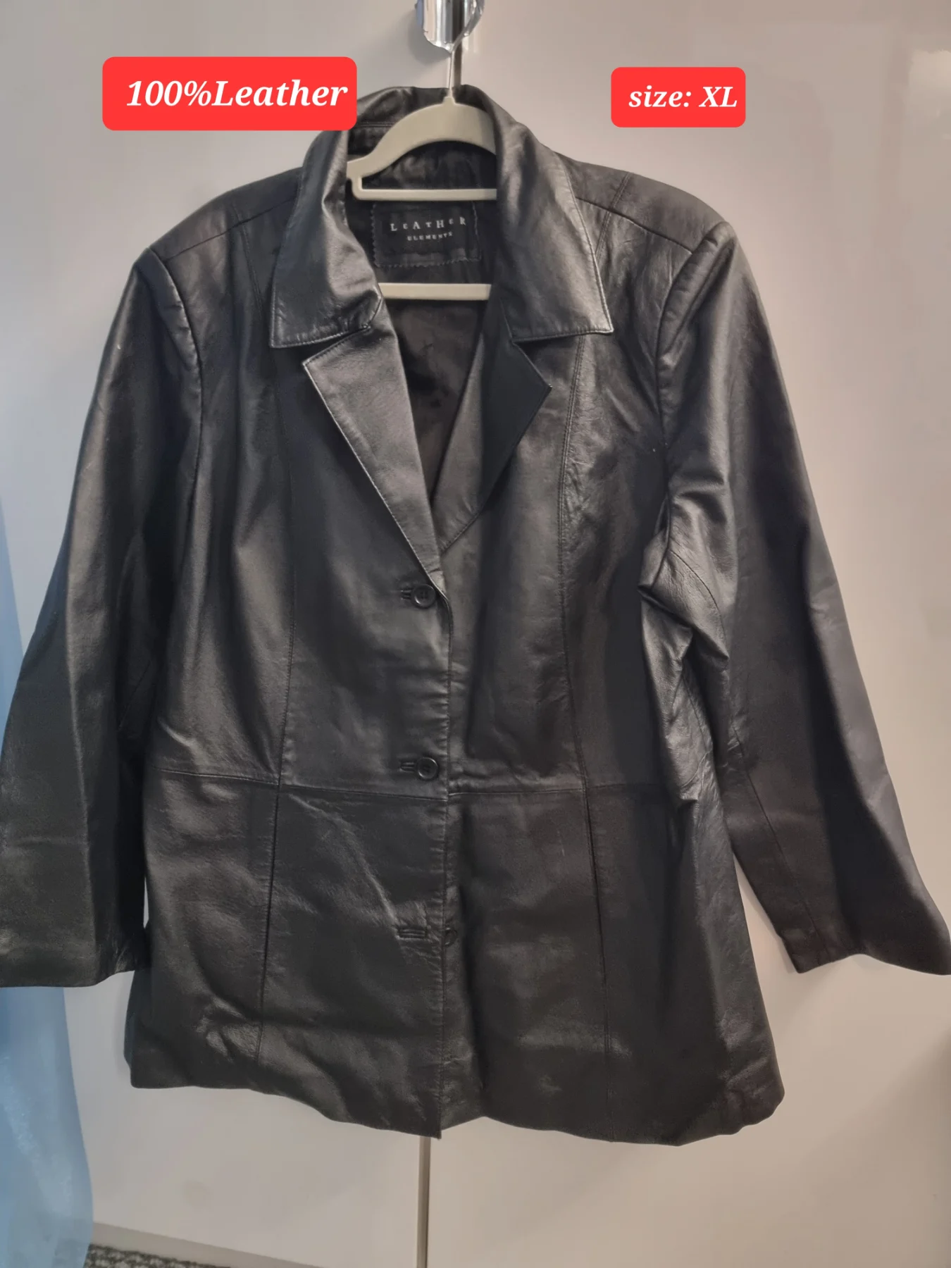 Ladies real leather jacket,size XL