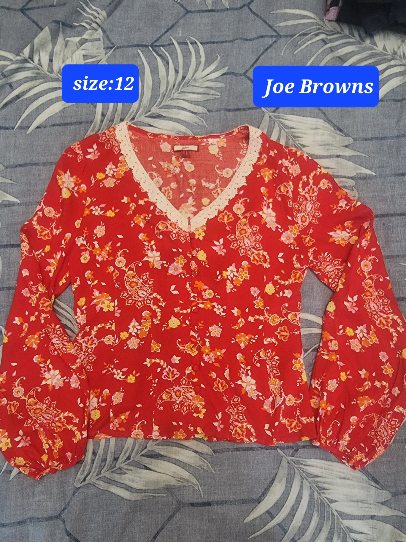 Joe Brown long sleeve top,size 12