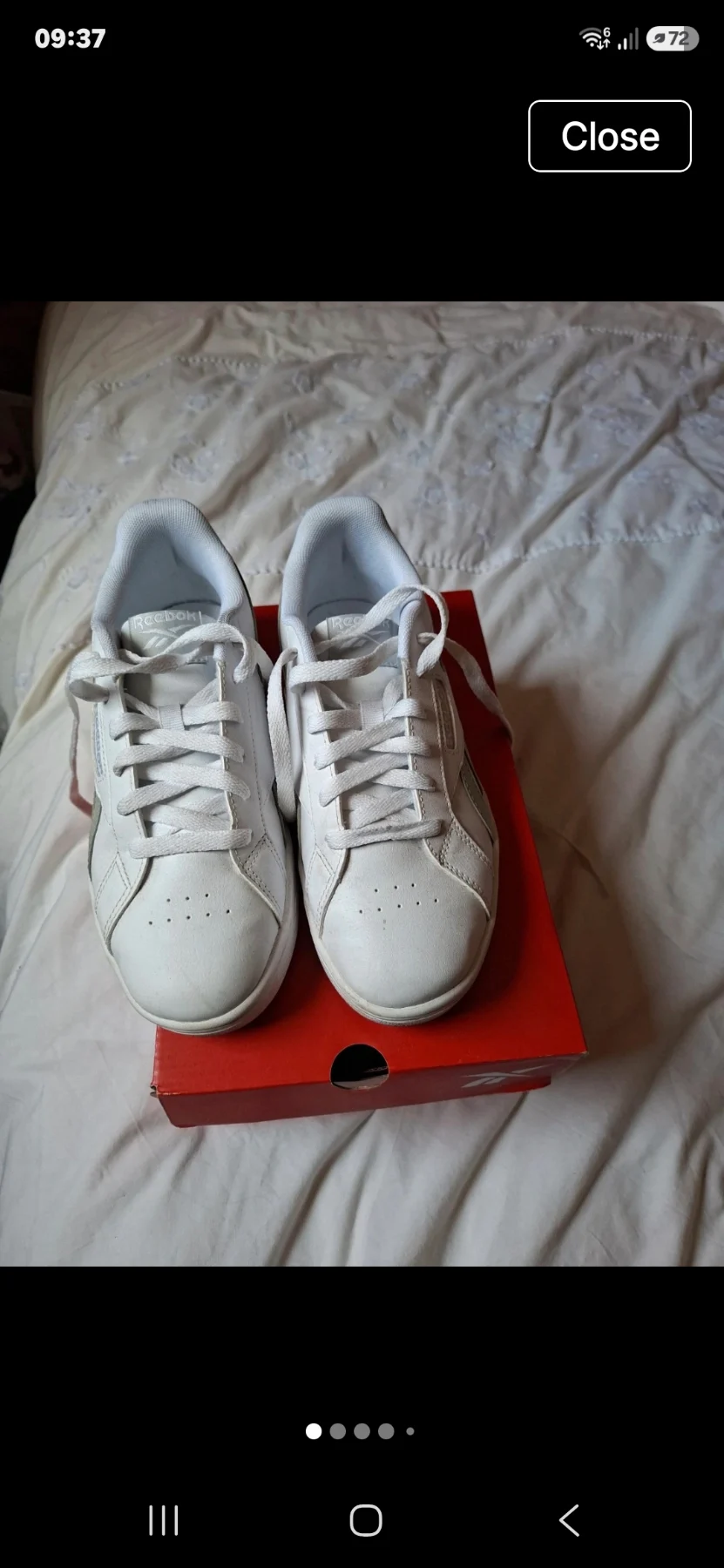Junior Reebok court retro trainers size 5