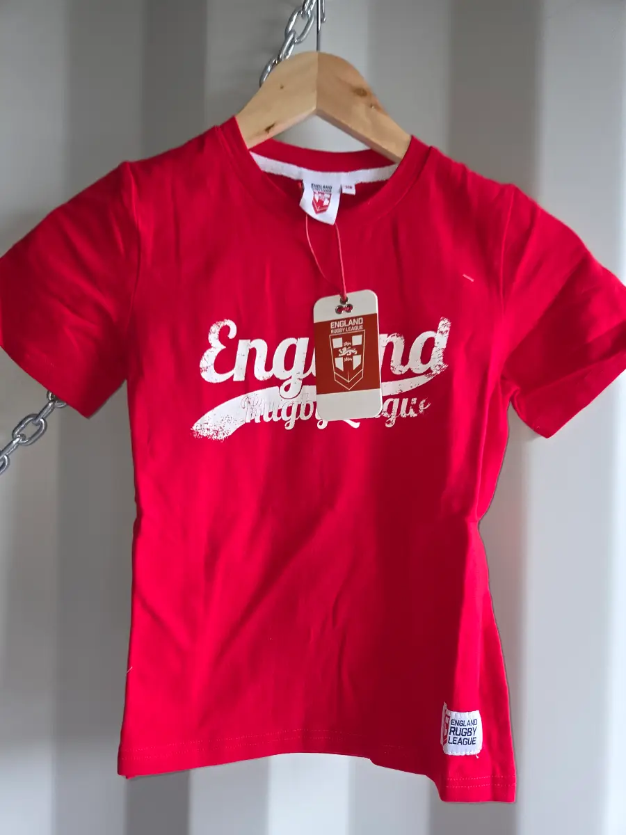England rugby league t shirt age 7-8 years