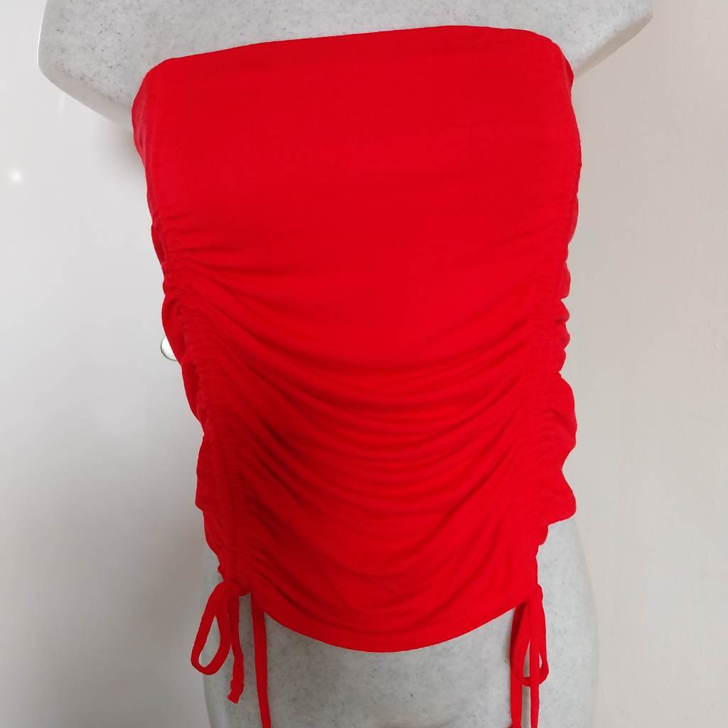 Boob tube ruched top