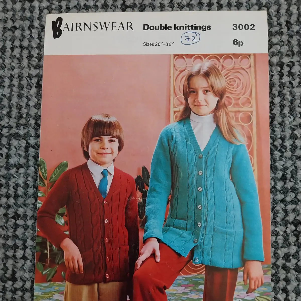 Knitting pattern for cable jacket 3002