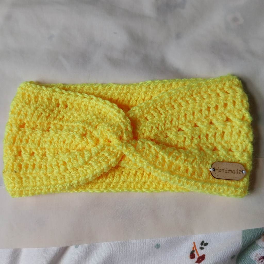 Handmade crochet bandana yellow