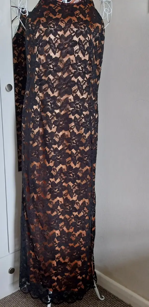 Stunning full length lace effect dress