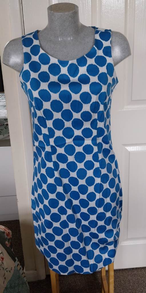 Blue and white dress