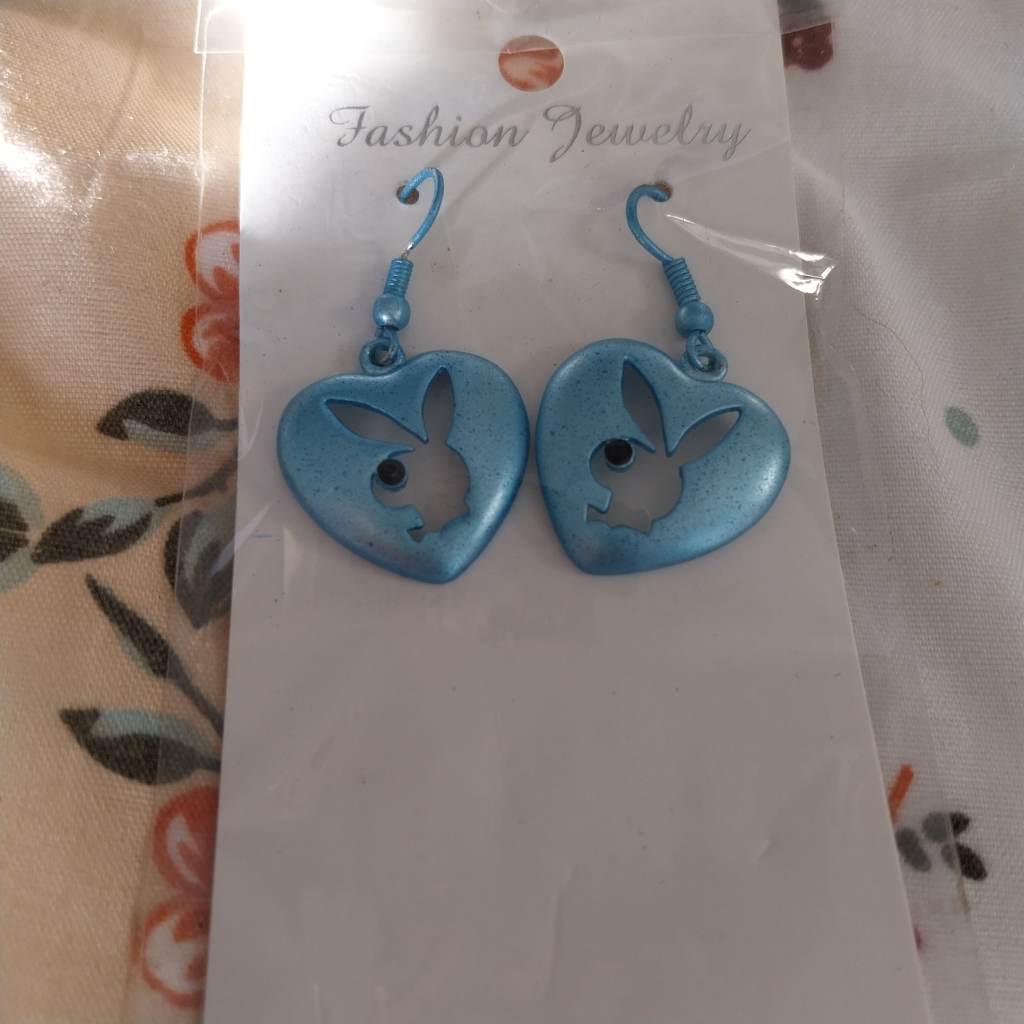 Blue colour playboy earrings