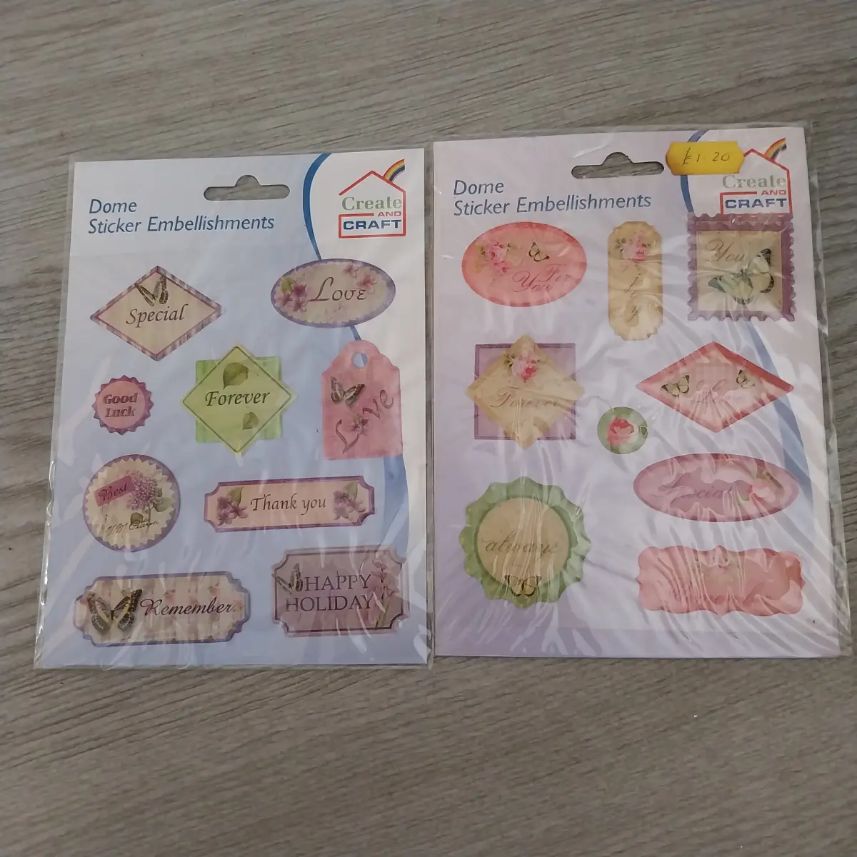 2 x packs of dome stickers perfect for scrapbooking