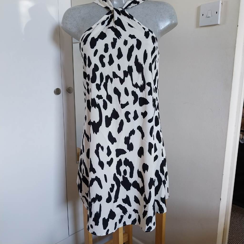 Shein sundress black and cream print