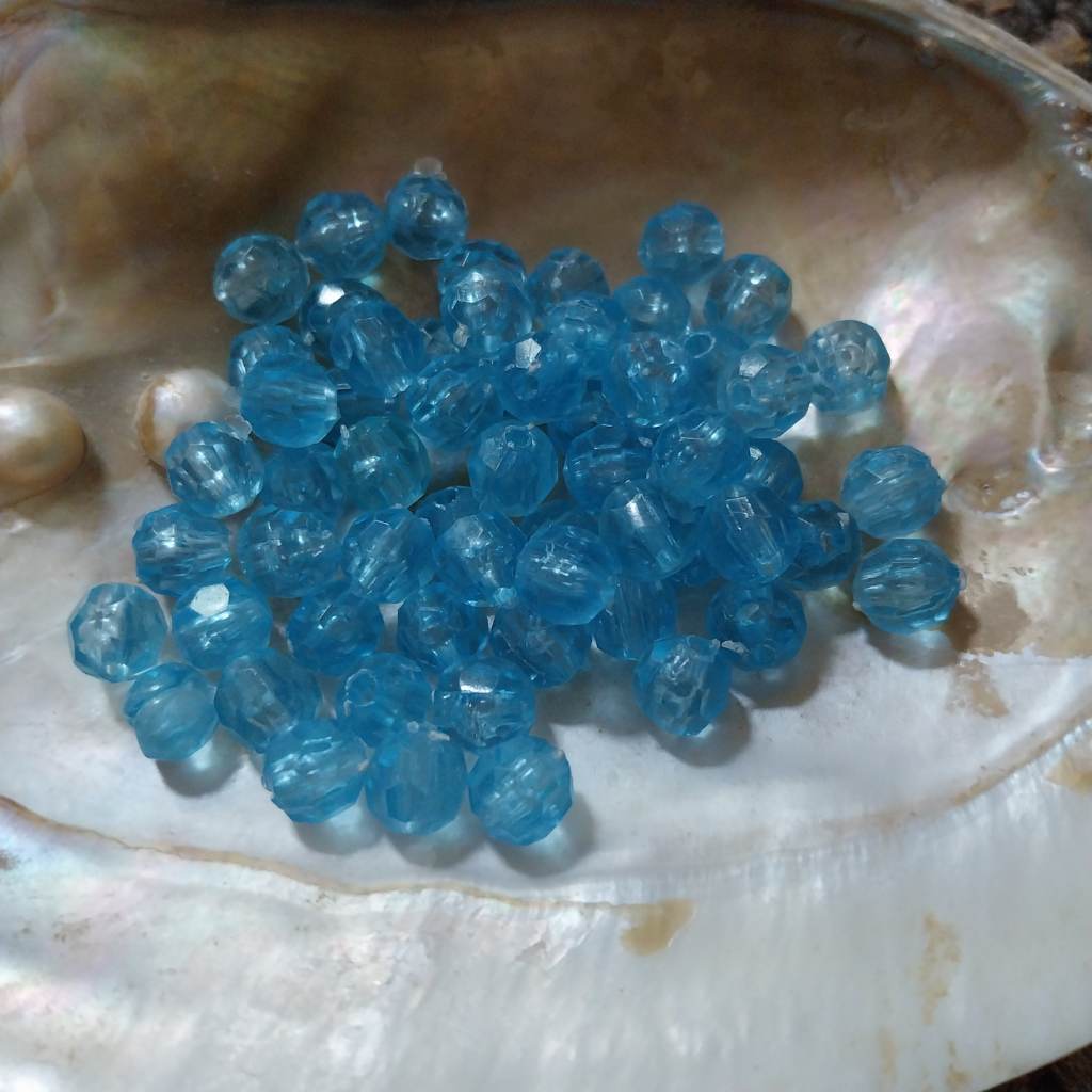 Light blue 8mm beads x 60