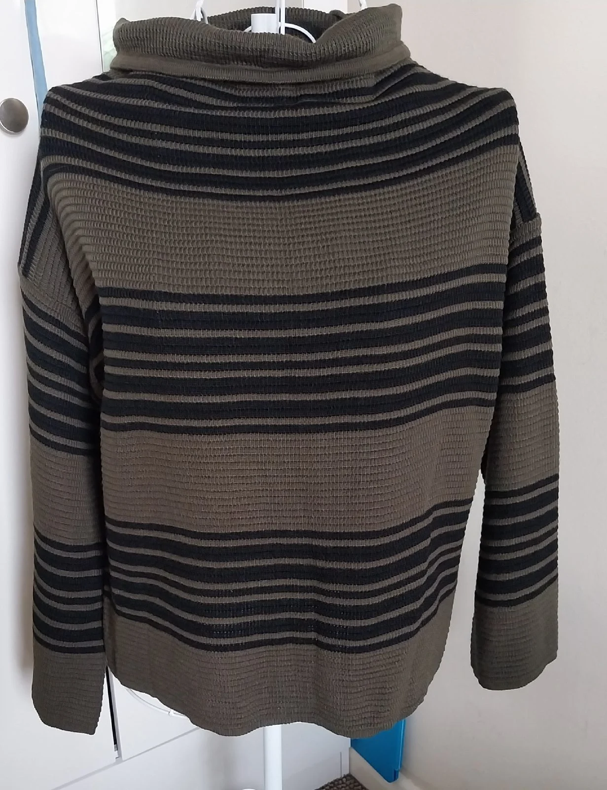 Black and green striped jumper
