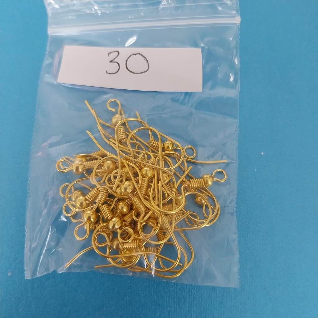 30 x earring findings gold coloured