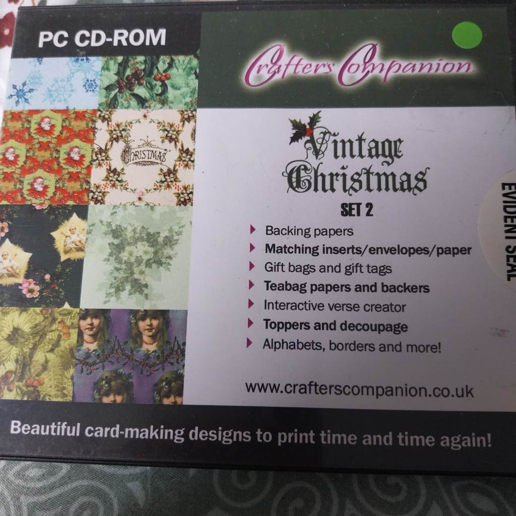 Crafters companion vintage christmas set 2 pc cd-rom