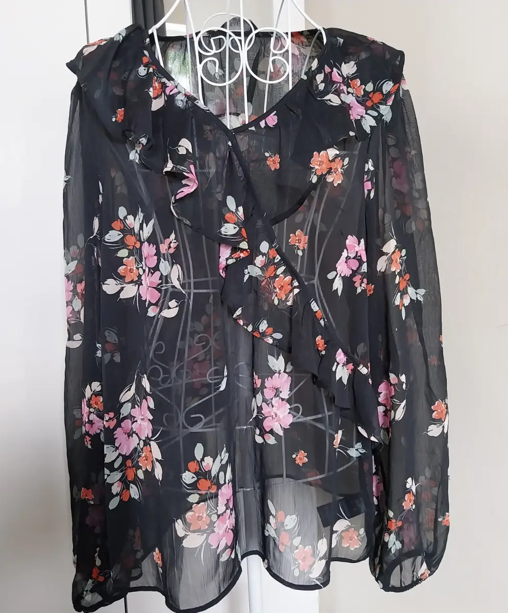 Sheer floral blouse