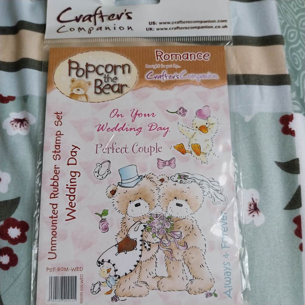 Popcorn the bear rubber stamp set wedding day