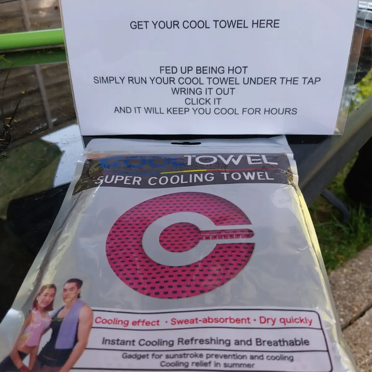 Cool towel pink coloured