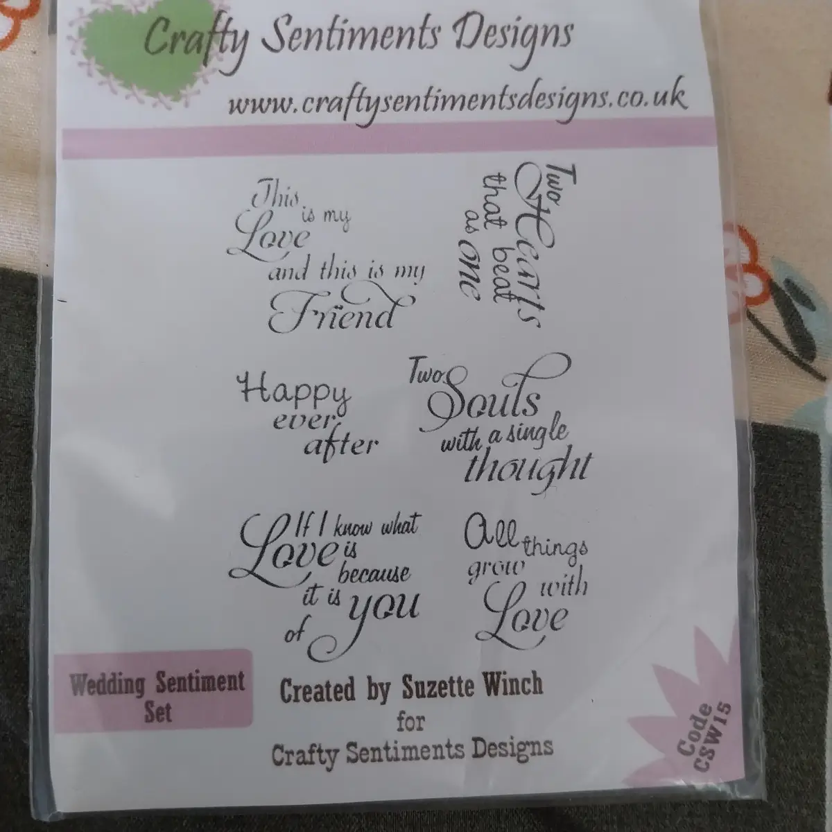 Wedding sentiment stamp set unmounted rubber