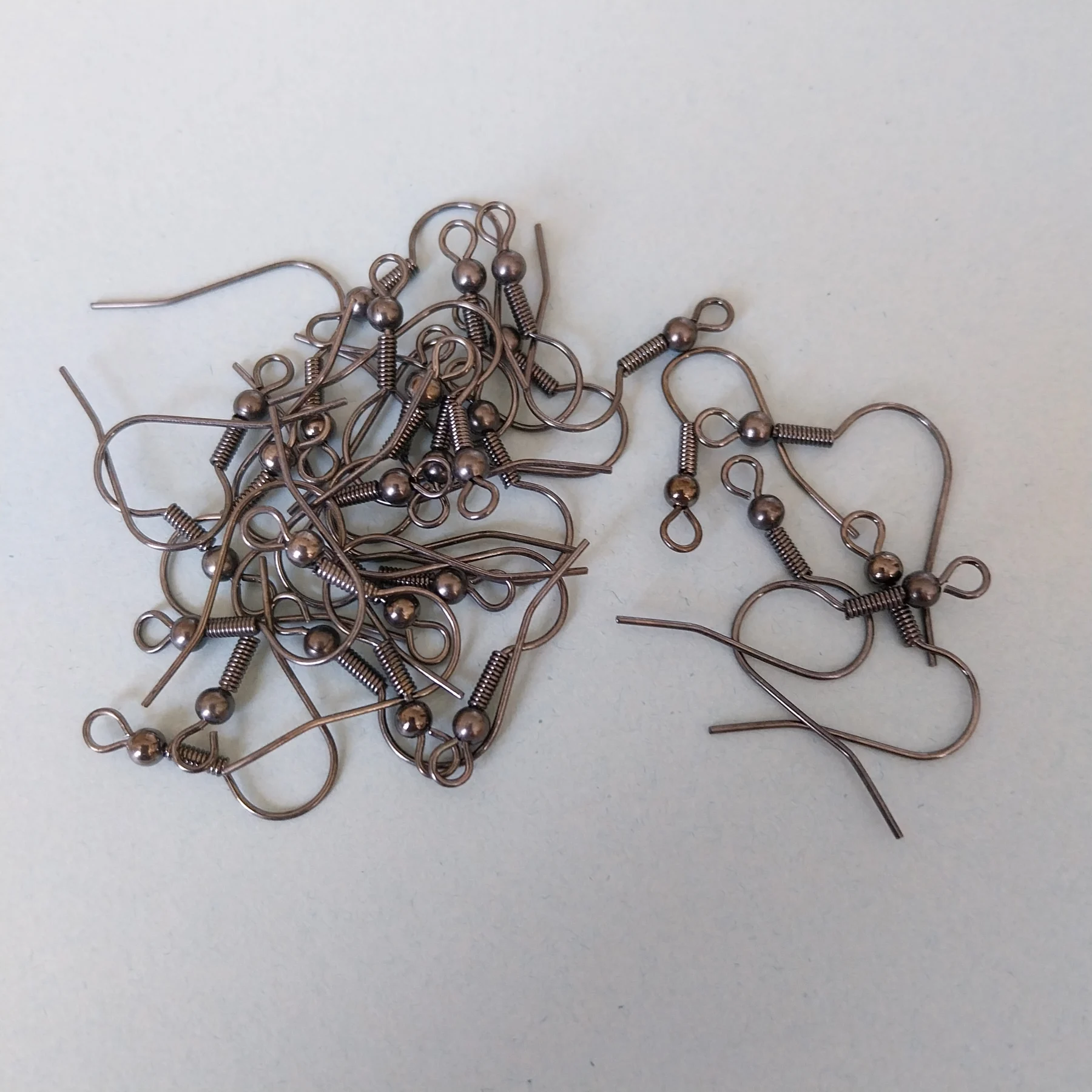30 x black coloured earring findings Fish hook style