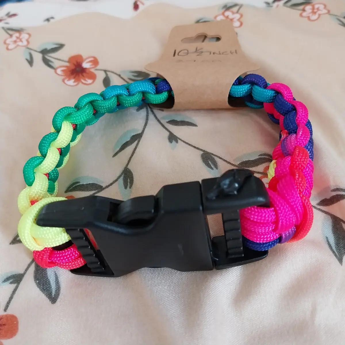 Multi coloured paracord small dog collar