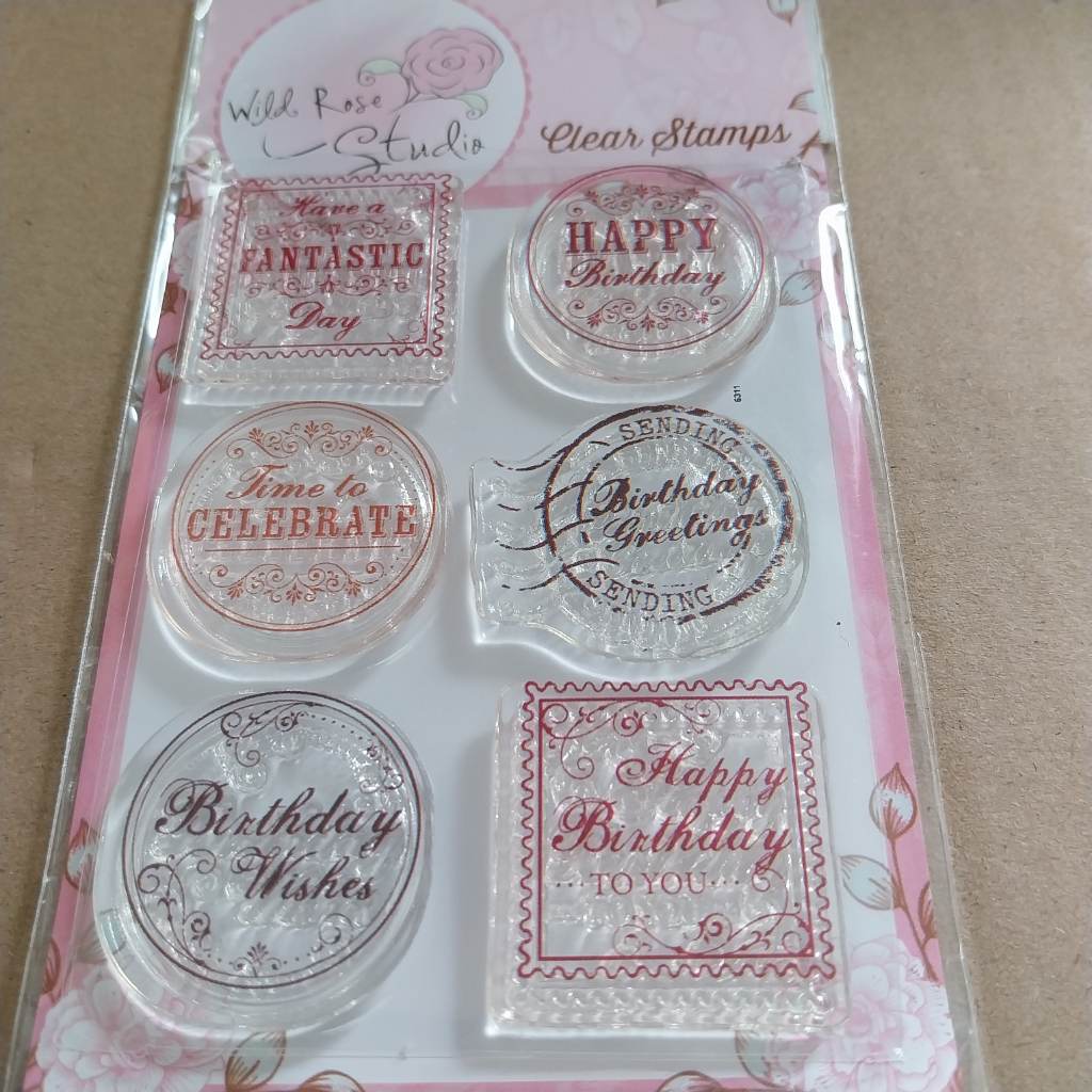 Clear stamp set birthday greetings