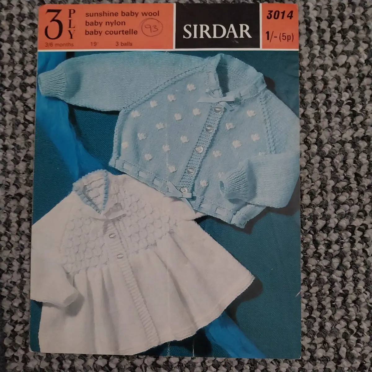 Knitting pattern for matinee coat and cardigan  num 3014
