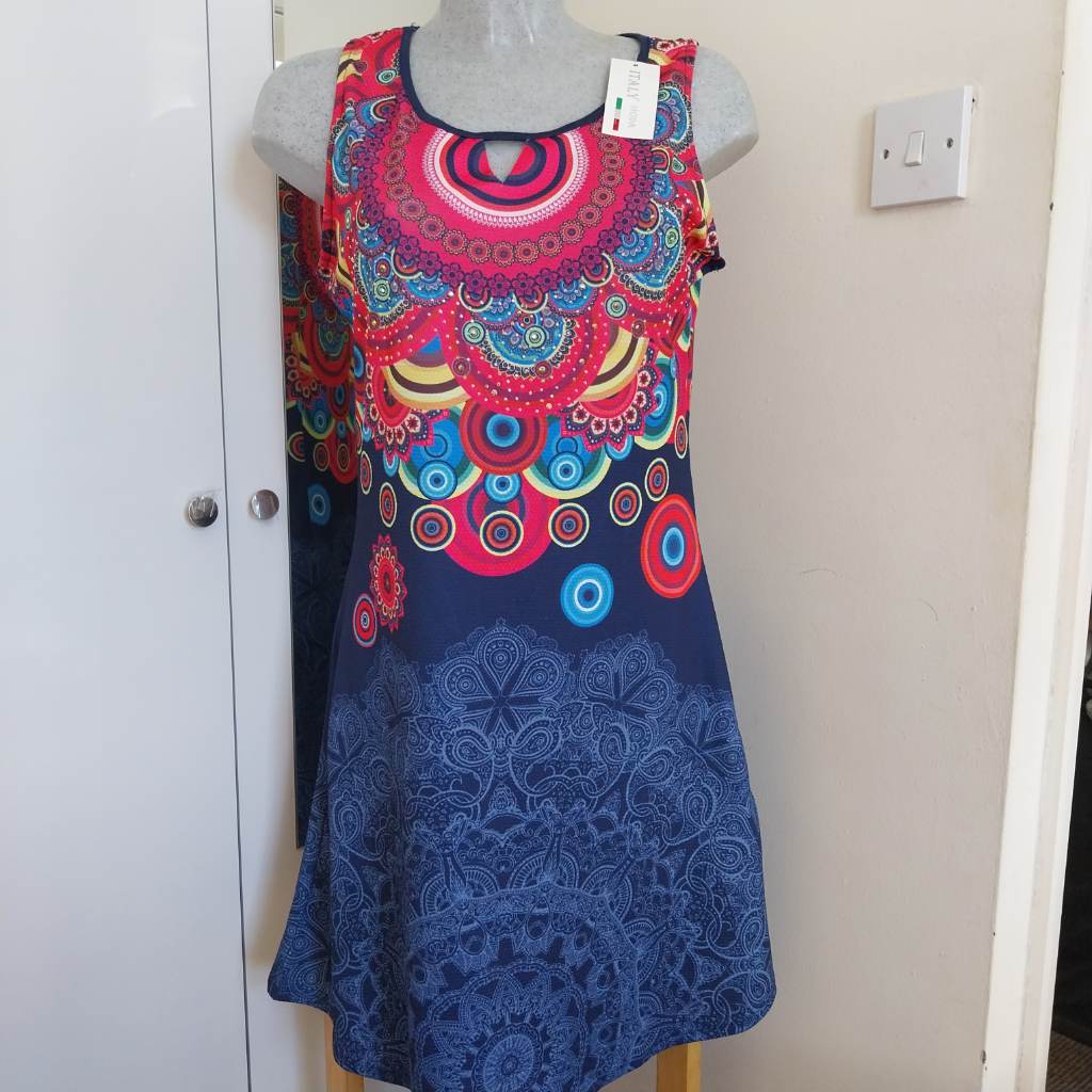 Multi coloured sleeveless dress by italy moda