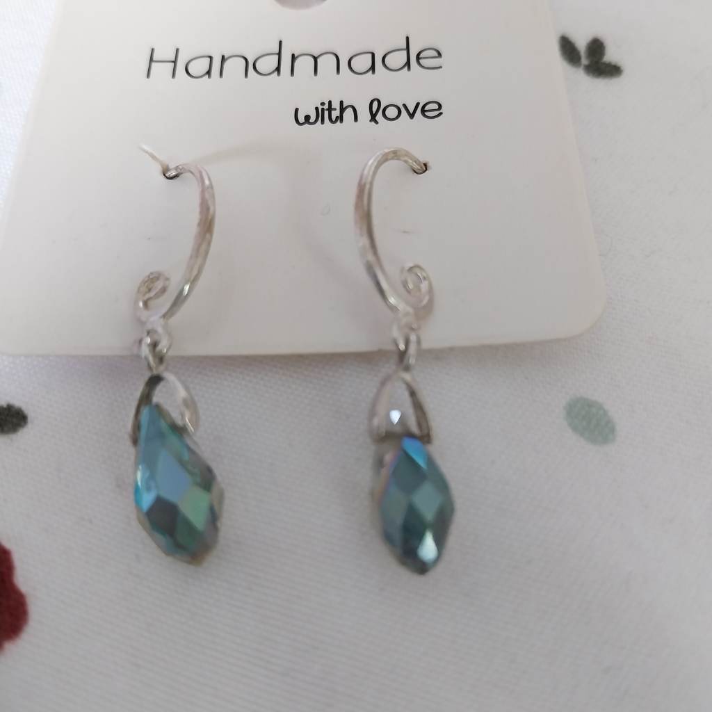 Handmade silver coloured earrings