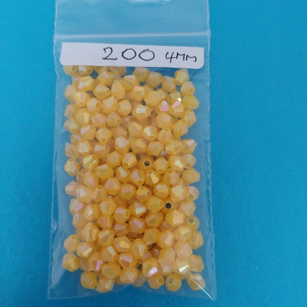 Approx 200 x 4mm yellow beads