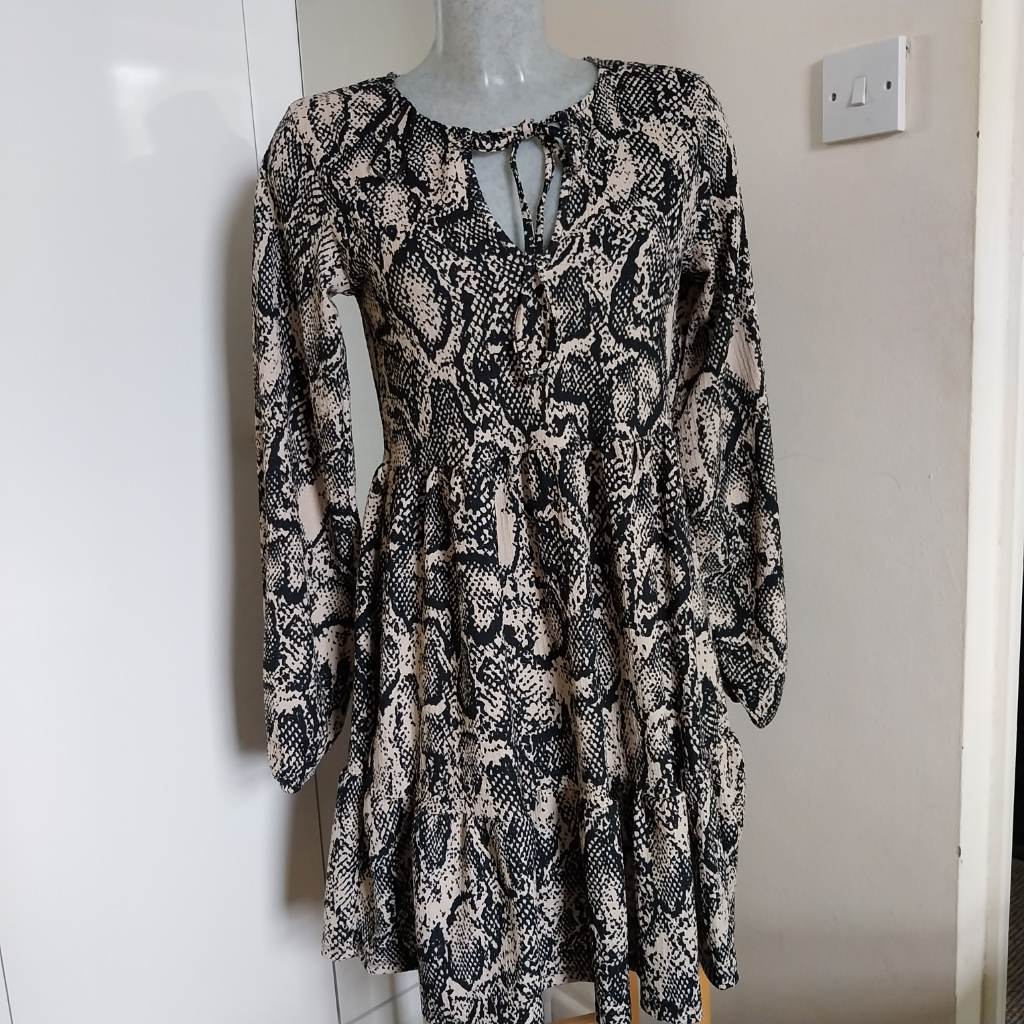 Snakeskin effect dress
