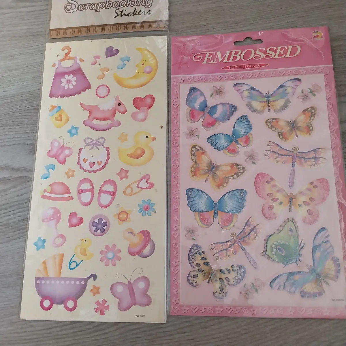 2x glitter scrapbooking stickers packs (3 sheets)