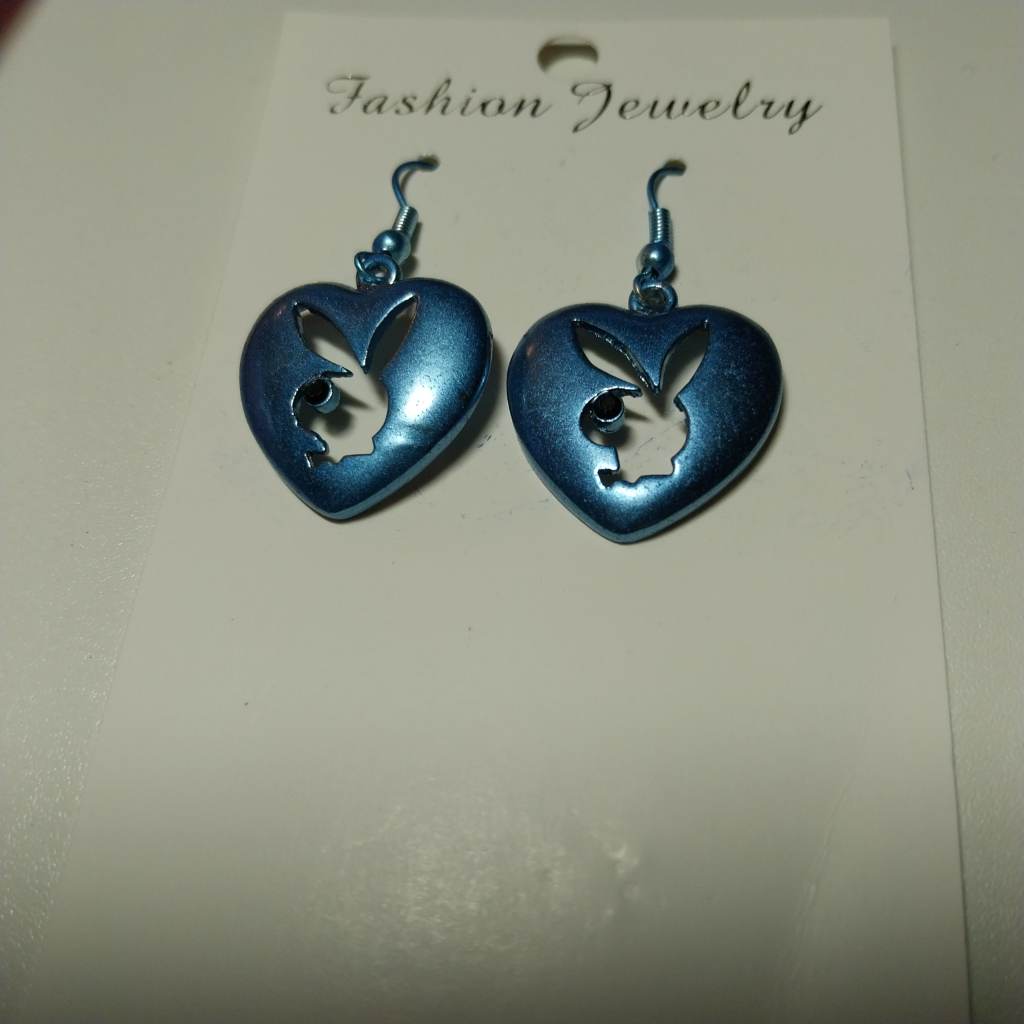 Blue playboy earrings