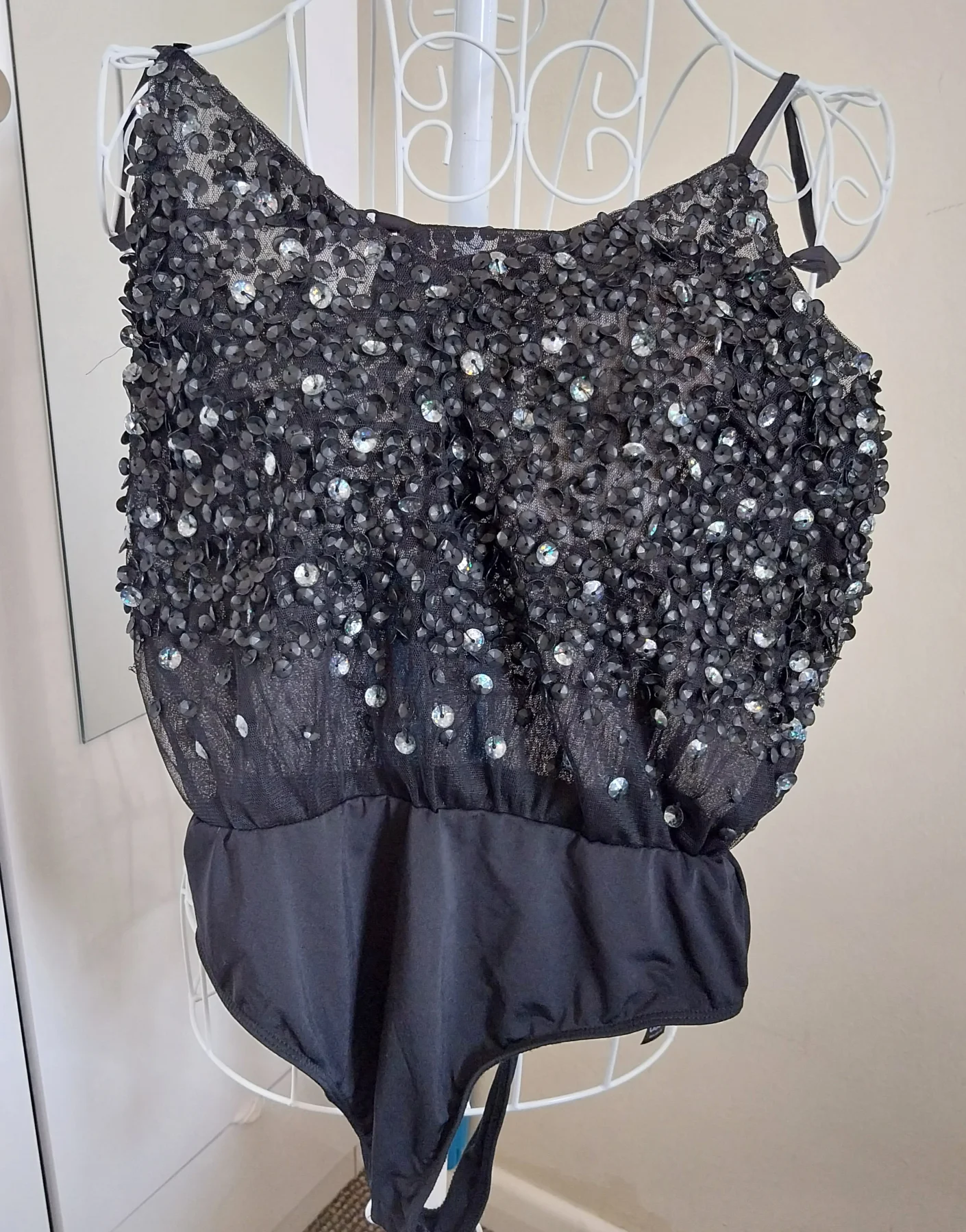 Sequinned body suit