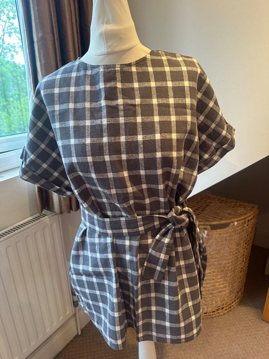 Zara linen mix belted top