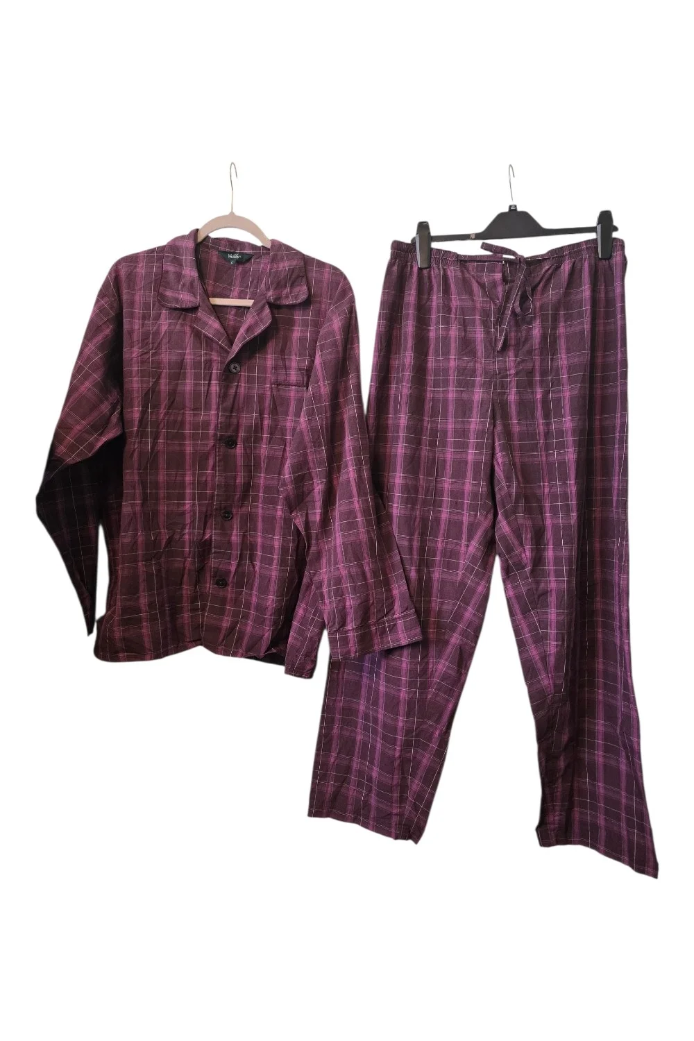 Wolsey Purple Check Pyjama Set | Size L