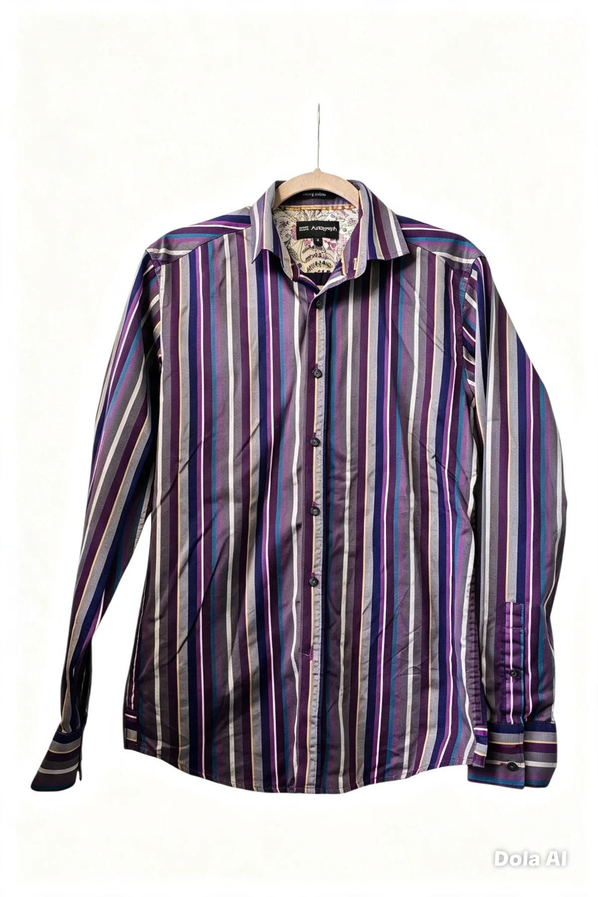 M&S Autograph Luxury Fabric Striped Shirt | Size S