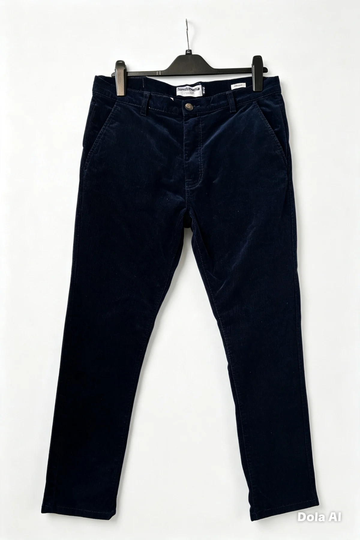 Lambretta Navy Corduroy Straight‑Leg Trousers