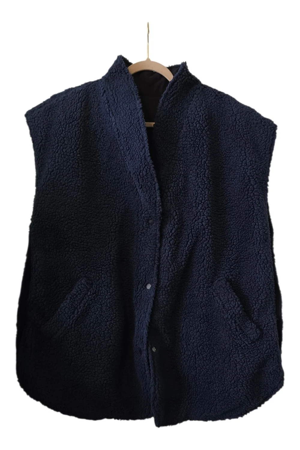 Unbranded Navy Teddy Fleece Gilet | Size XL — Cosy Oversized Bodywarmer