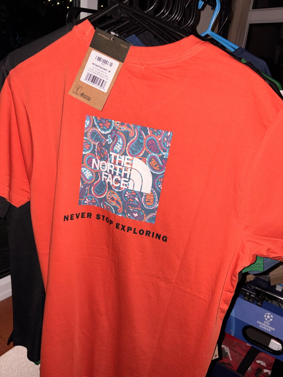 The North Face Men’s Red Box Tee Graphic Print Burnt Ochre Size M