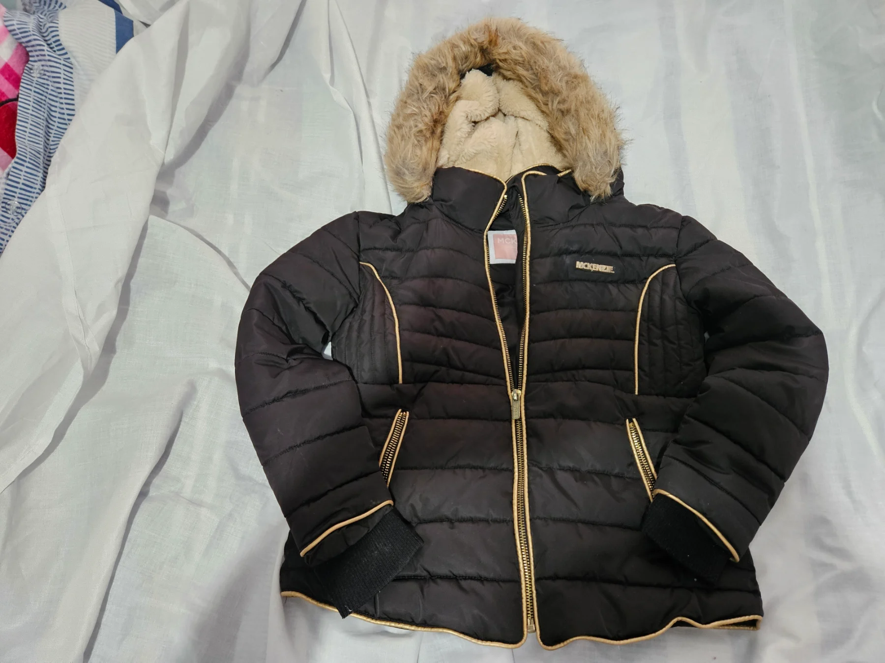 Black and gold winter coat size 8 -10 year old