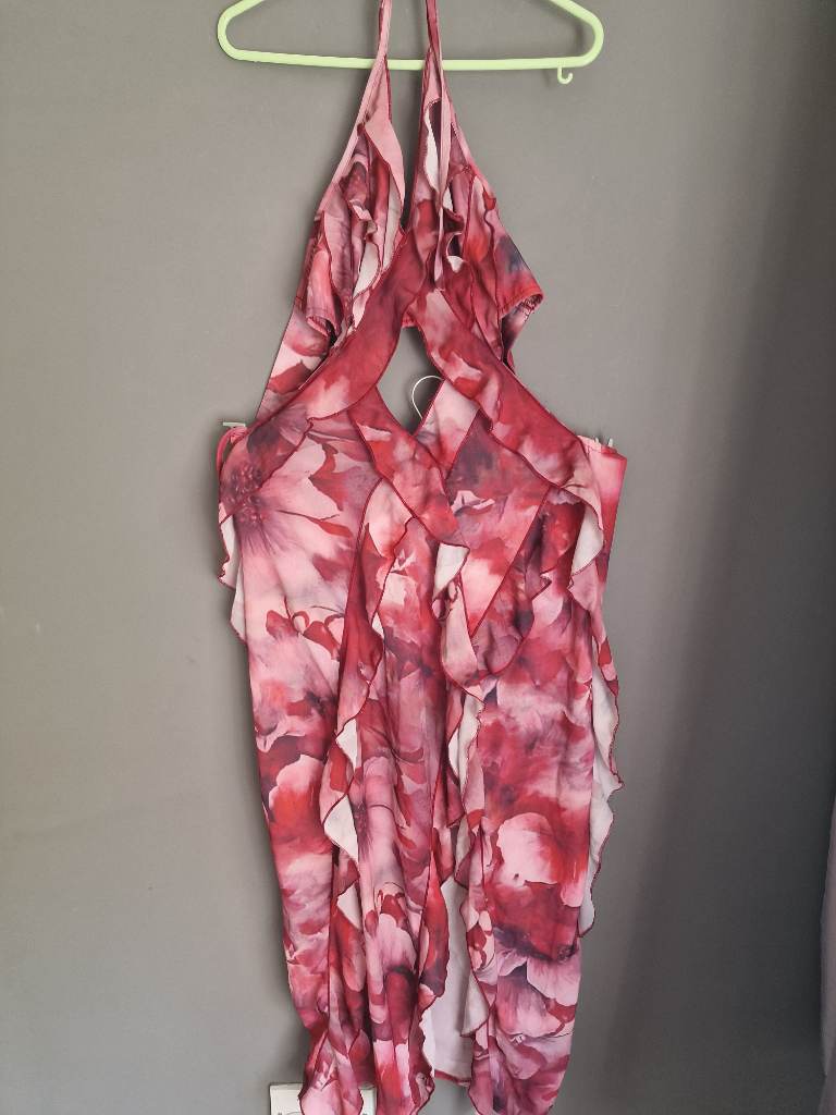 Floral open back dress