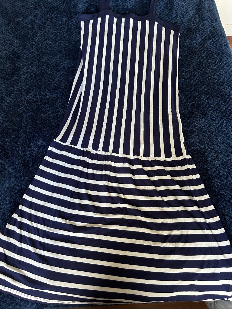 Navy & White Stripe Dress Size 12