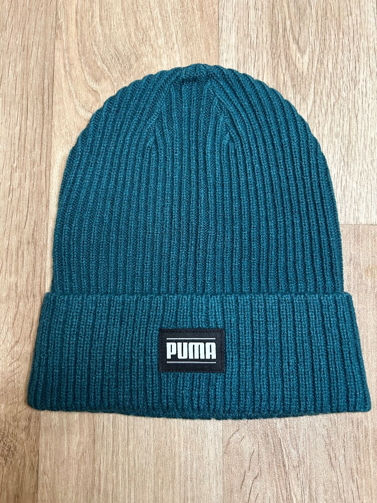 Puma Ribbed Knit Beanie Hat Teal Green Unisex Streetwear Winter